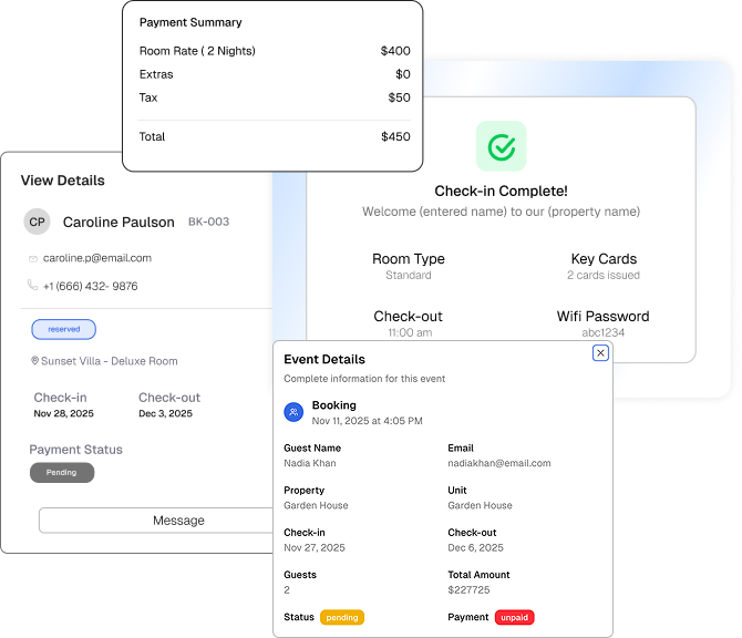 Manage your Bookings and Check-Ins